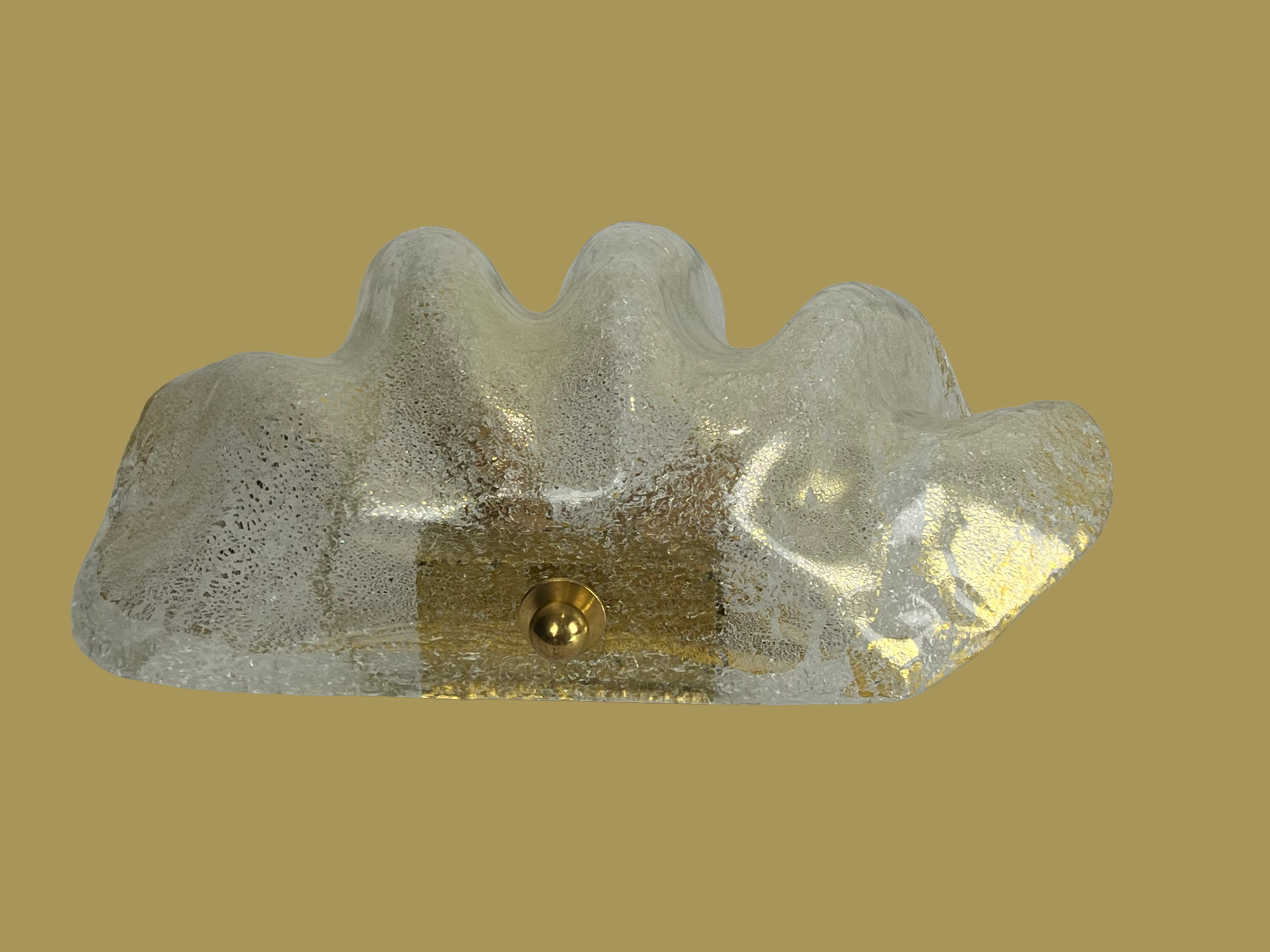 Paire d appliques mural en verre de murano en forme de coquillage des années 70