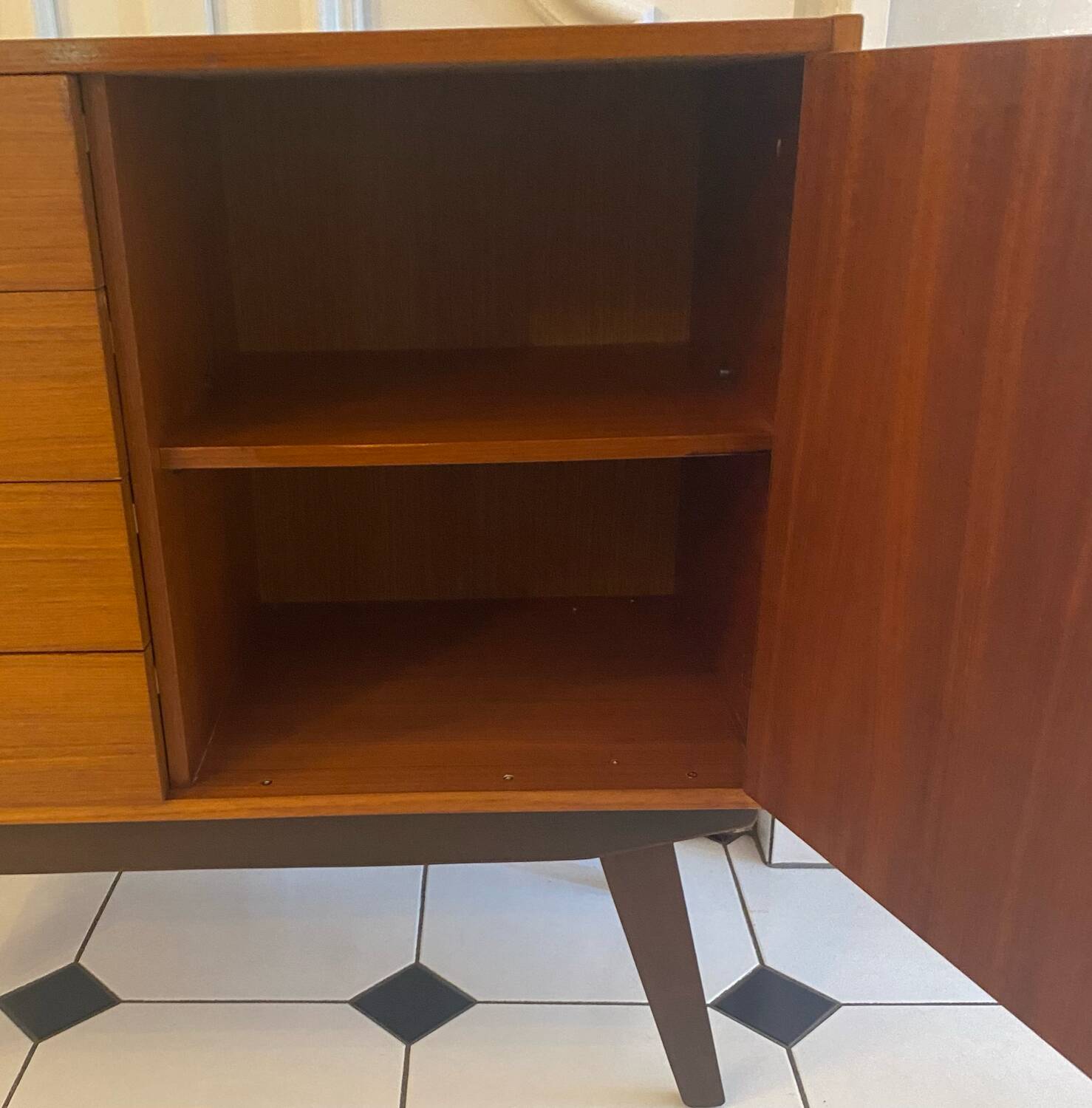 Vintage sideboard with compass feet
