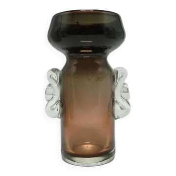 Vase en verre Mid-Century Modern, Pologne, années 1970