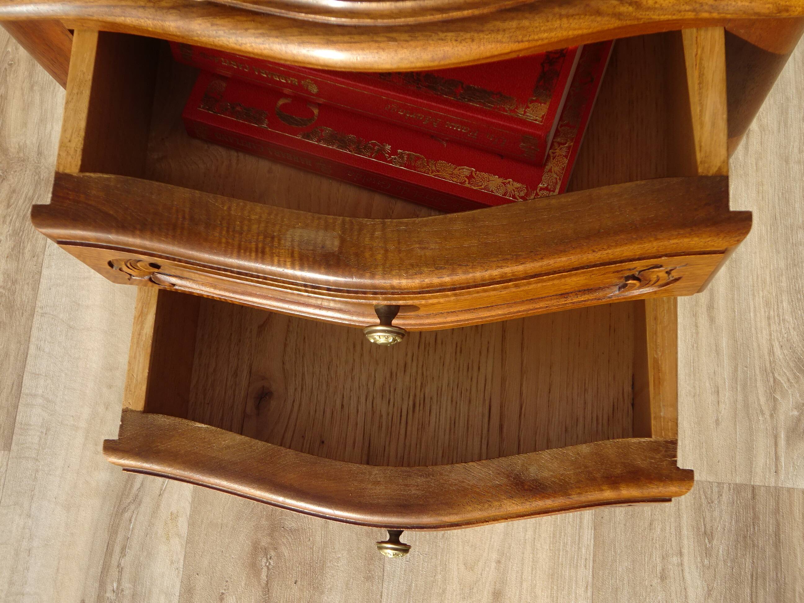 Louis XV bedside table in solid walnut