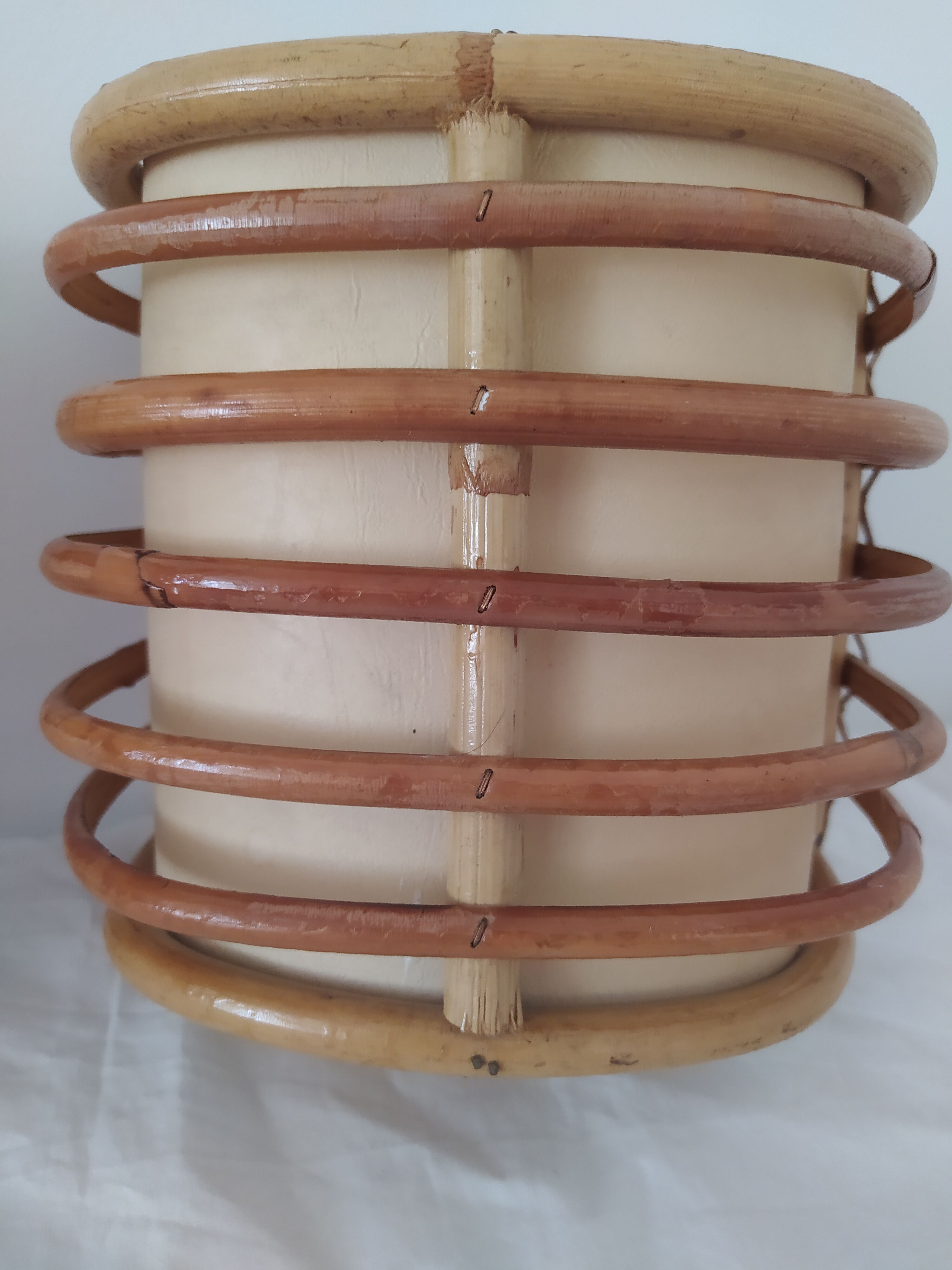 Pair of bamboo wall light