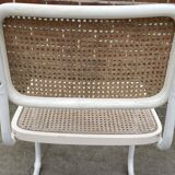 Set of 4 Cesca b32 model chairs in white by Marcel Breuer