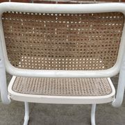 Set of 4 Cesca b32 model chairs in white by Marcel Breuer