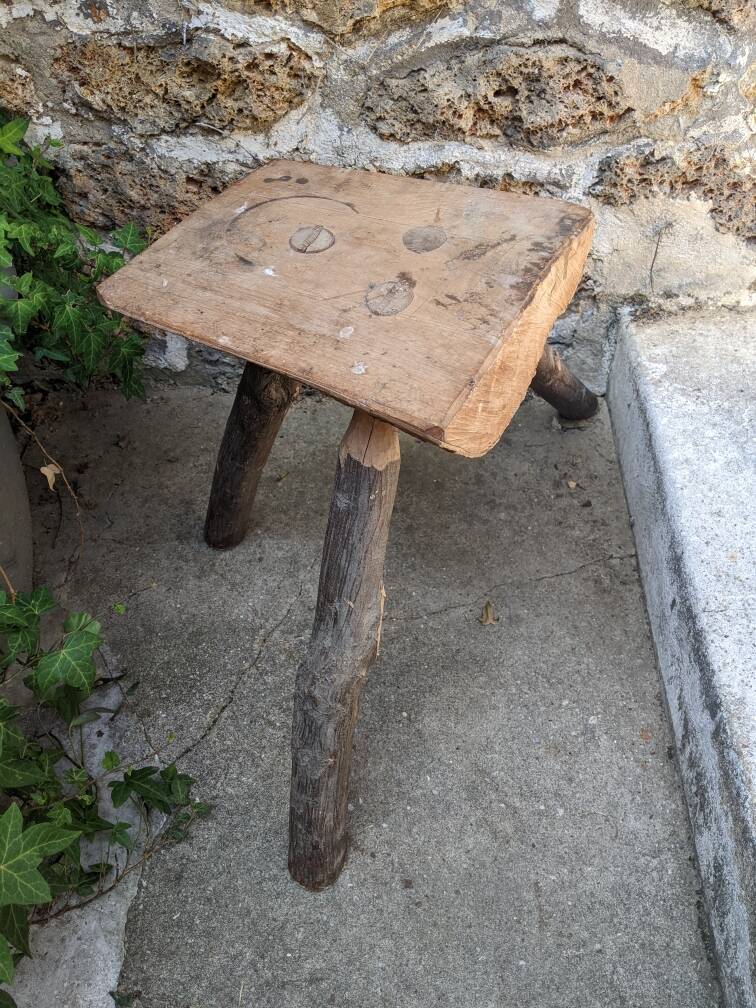 Handmade tripod stool wabi-sabi country decoration slow wood log