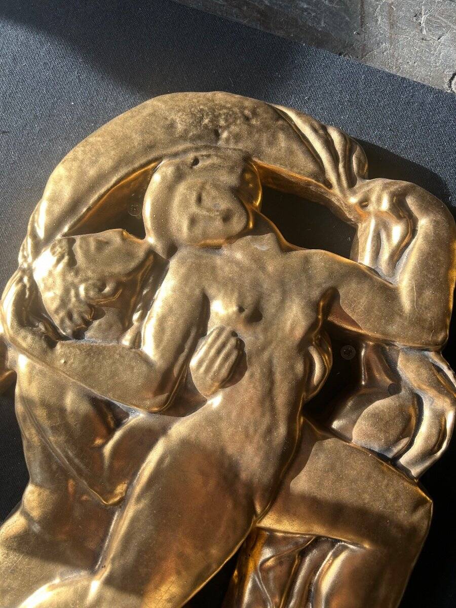 Art Deco ceramic bas-relief