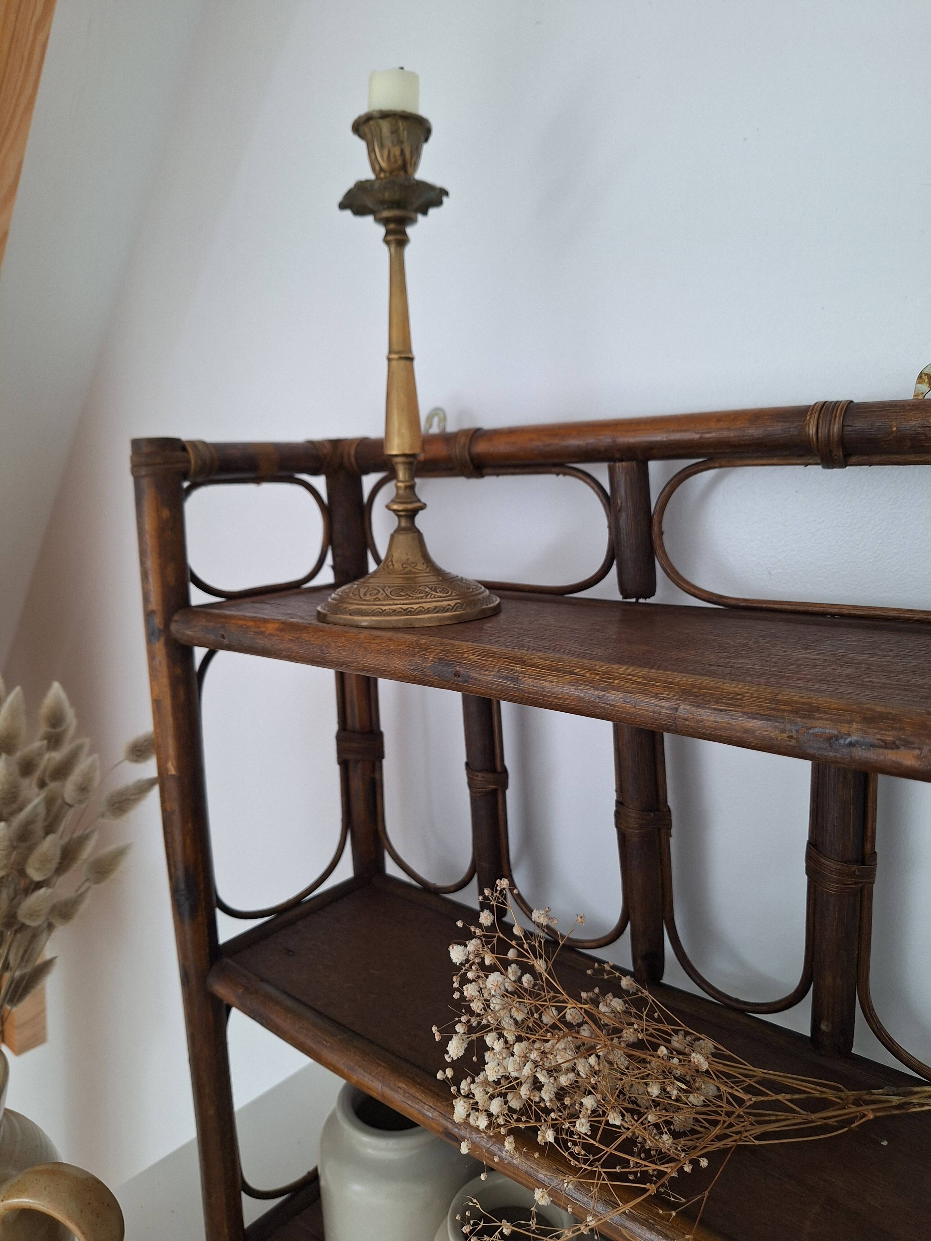 Vintage rattan shelf