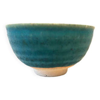 Blue ceramic tea cup