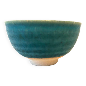 Blue ceramic tea cup