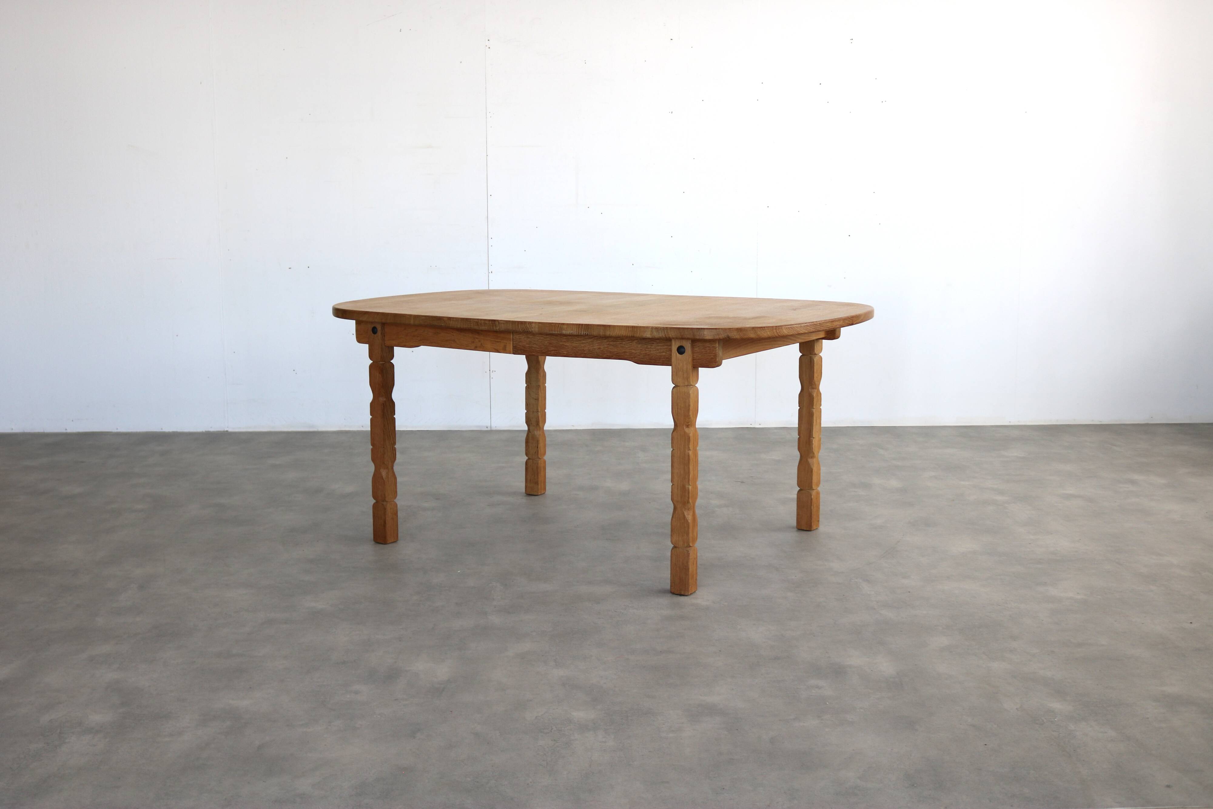brutalist dining table | vintage table | oak | extendable