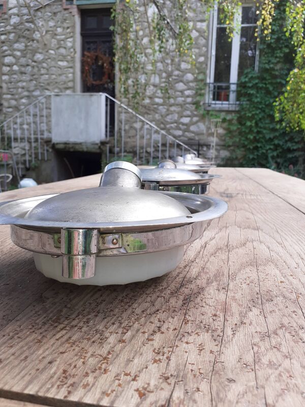 Paire de lampes art-deco de wagon train