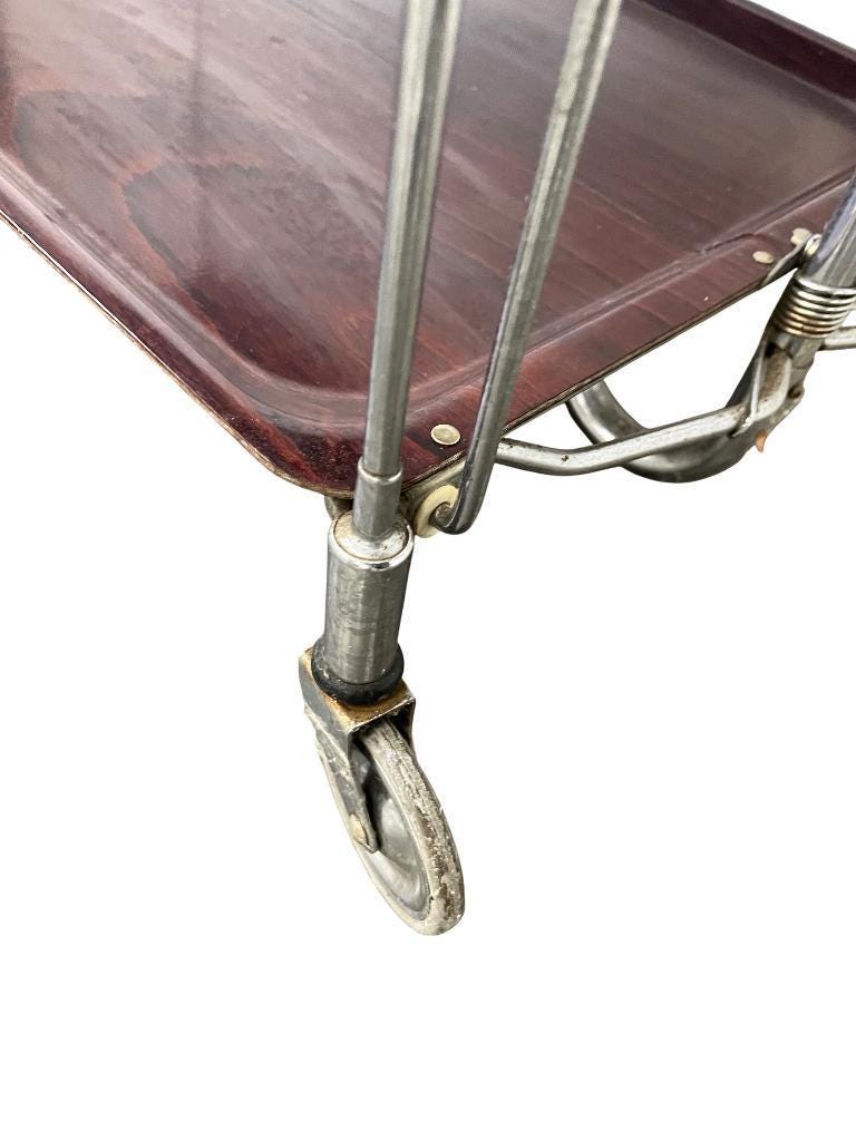 Vintage folding side table / bar cart / side table