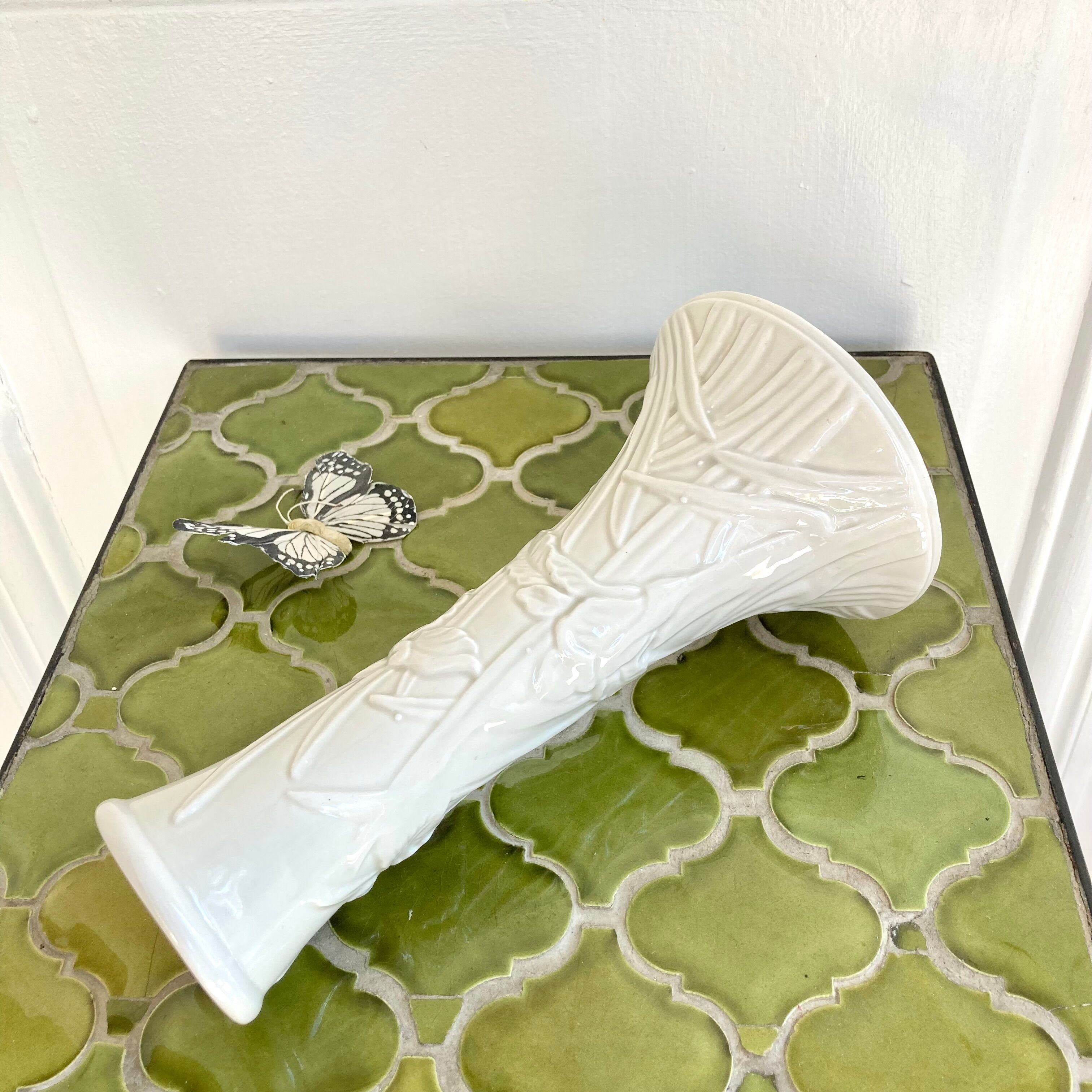 Ceramic candle holder iris flower