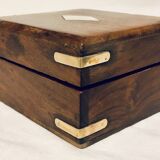 Wooden box marquetterie brass