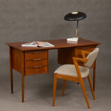 Danish teak desk with 6 drawers