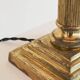 Neoclassical column table lamp in patinated brass