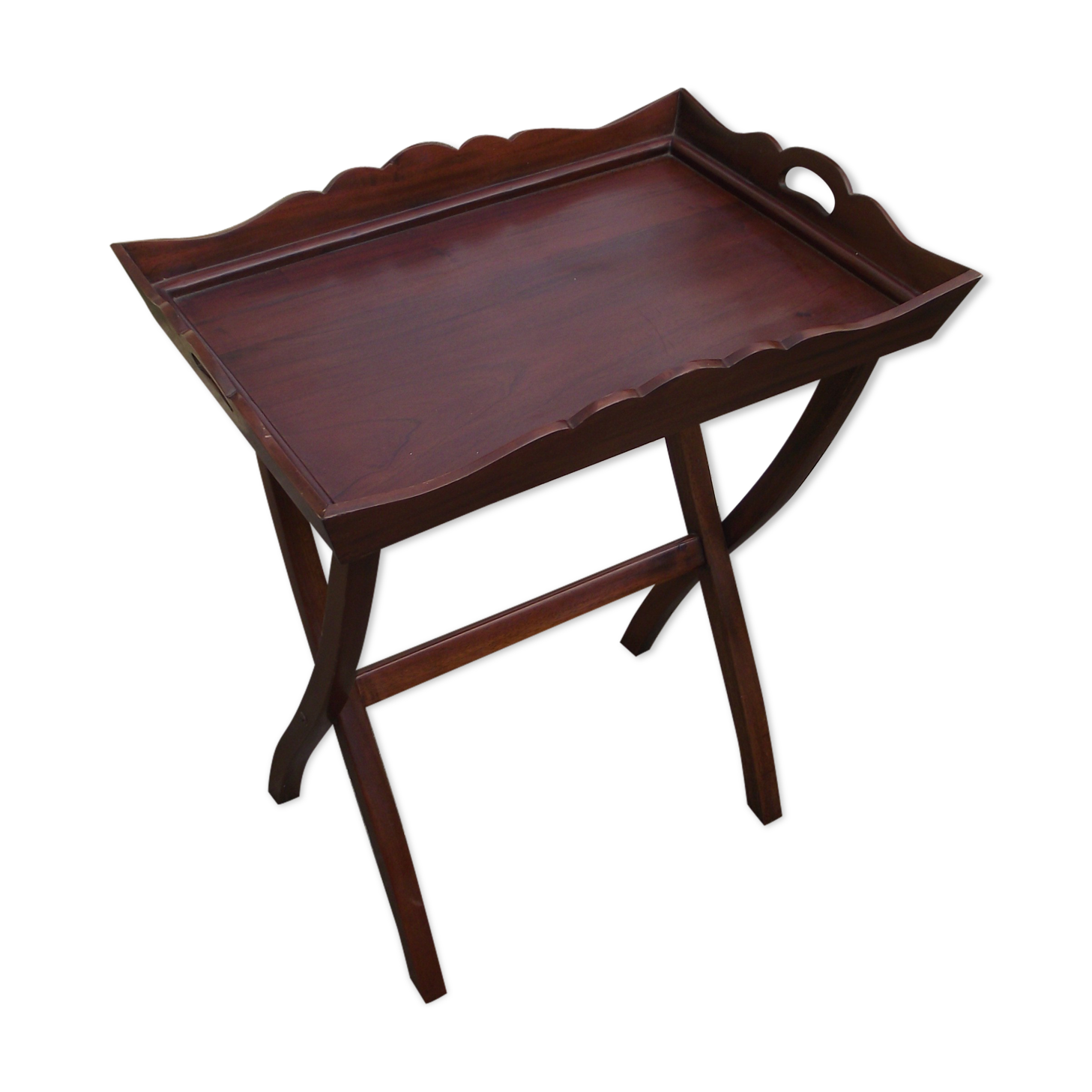 Solid mahogany folding side table