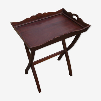 Solid mahogany folding side table