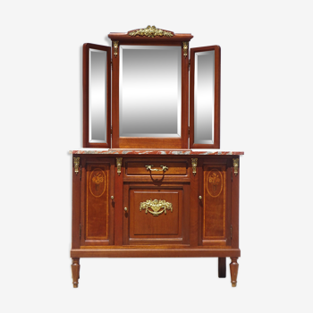 Art Deco mahogany dressing table with triptych mirror