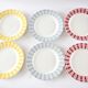 6 multicolored Digoin flat plates