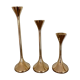 Set of 3 scandinavian brass candle holders