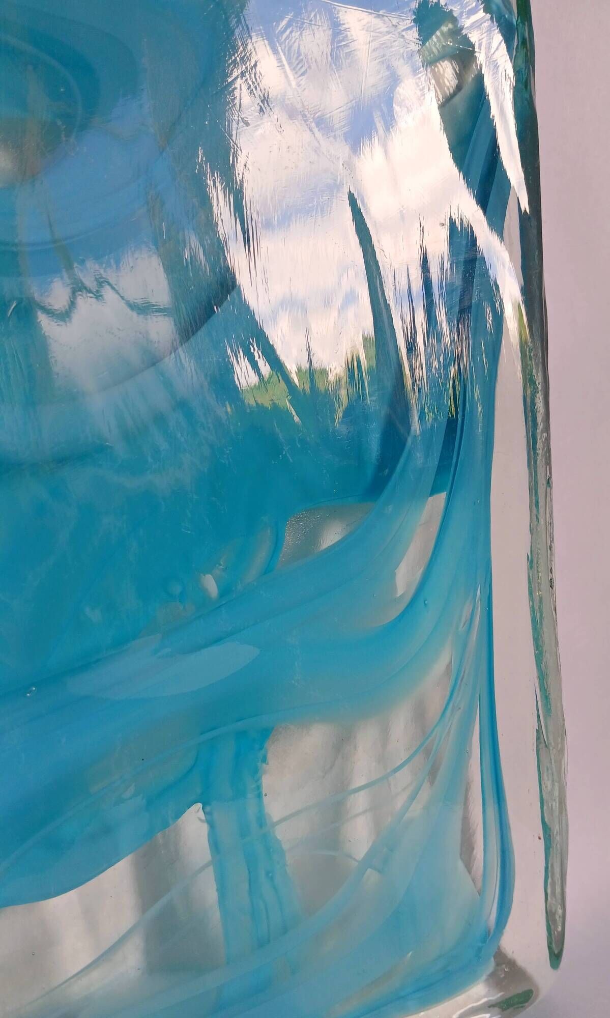 Minimalist Murano sommerso glass block plate