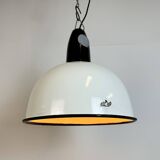 ndustrial Soviet White Enamel Pendant Lamp, 1960s