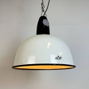 ndustrial Soviet White Enamel Pendant Lamp, 1960s