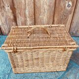 Vintage woven rattan briefcase