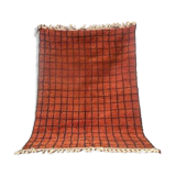 Handmade Moroccan Wool Rug – Authentic Berber Carpet with Geometric Grid Design