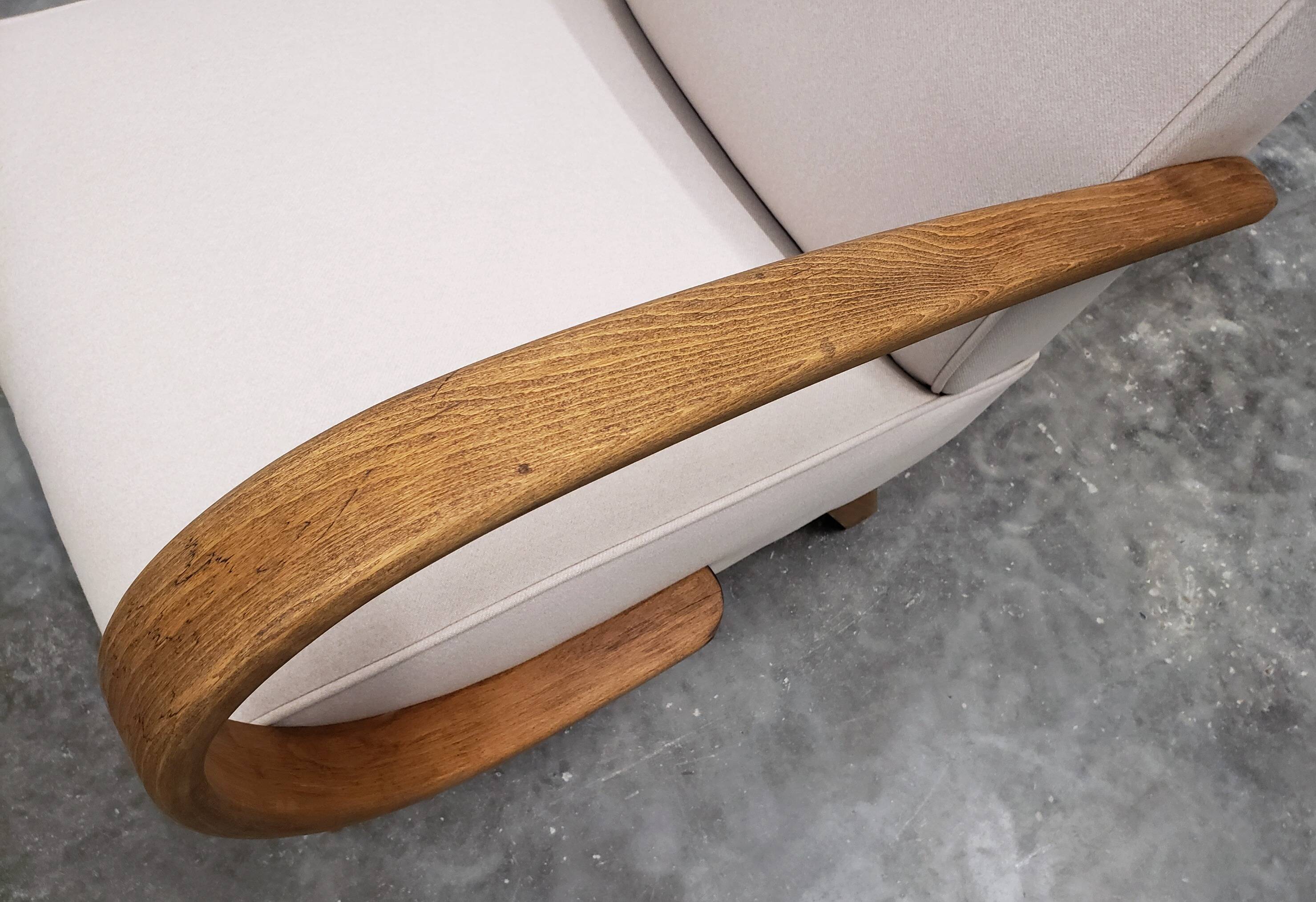 1930 Jindrich Halabala Bentwood Armchair in Beige