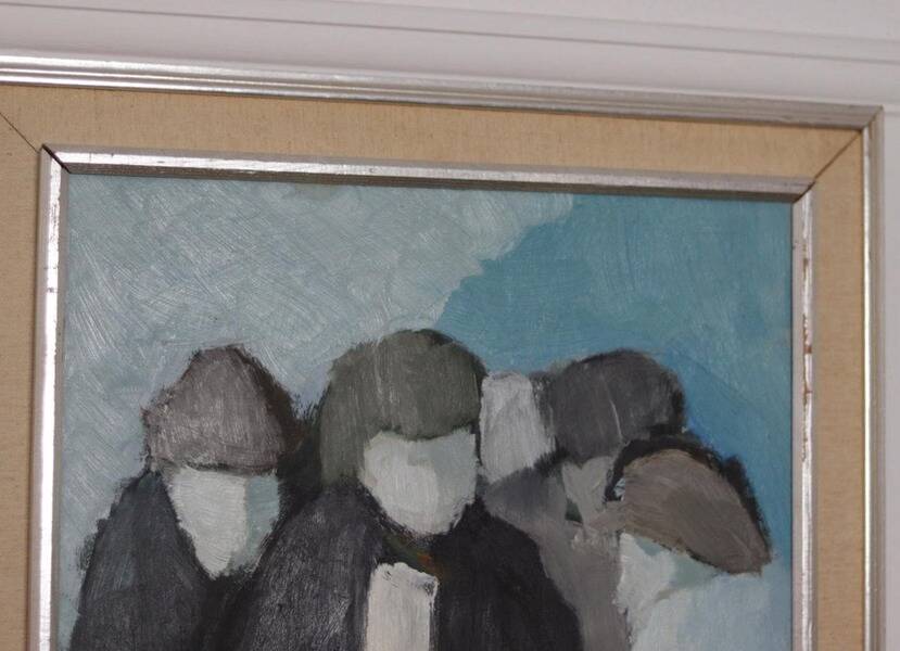 Original mid-century Swedish oil on panel – abstract by Stig Wernheden – vintage & framed – 74 × 54.5 cm (29.1" × 21.5")