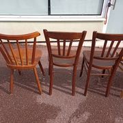 Set of 16 mismatched wooden bistro chairs - vintage - luterma