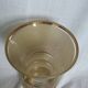 Frosted glass vase with a champagne finish and gold trim Art Deco
