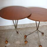 Vintage Scandinavian Pedestal Tables Albert Larsson Edition Alberts Tibro 1950 1960