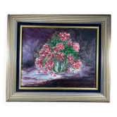 Tableau peinture bouquet de fleurs pivoine rouge