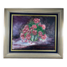 Painting painting bouquet of red peony flowers