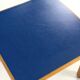 Beech coffee table with a blue formica top, France – 1960s