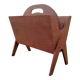 Vintage magazine rack with compass feet