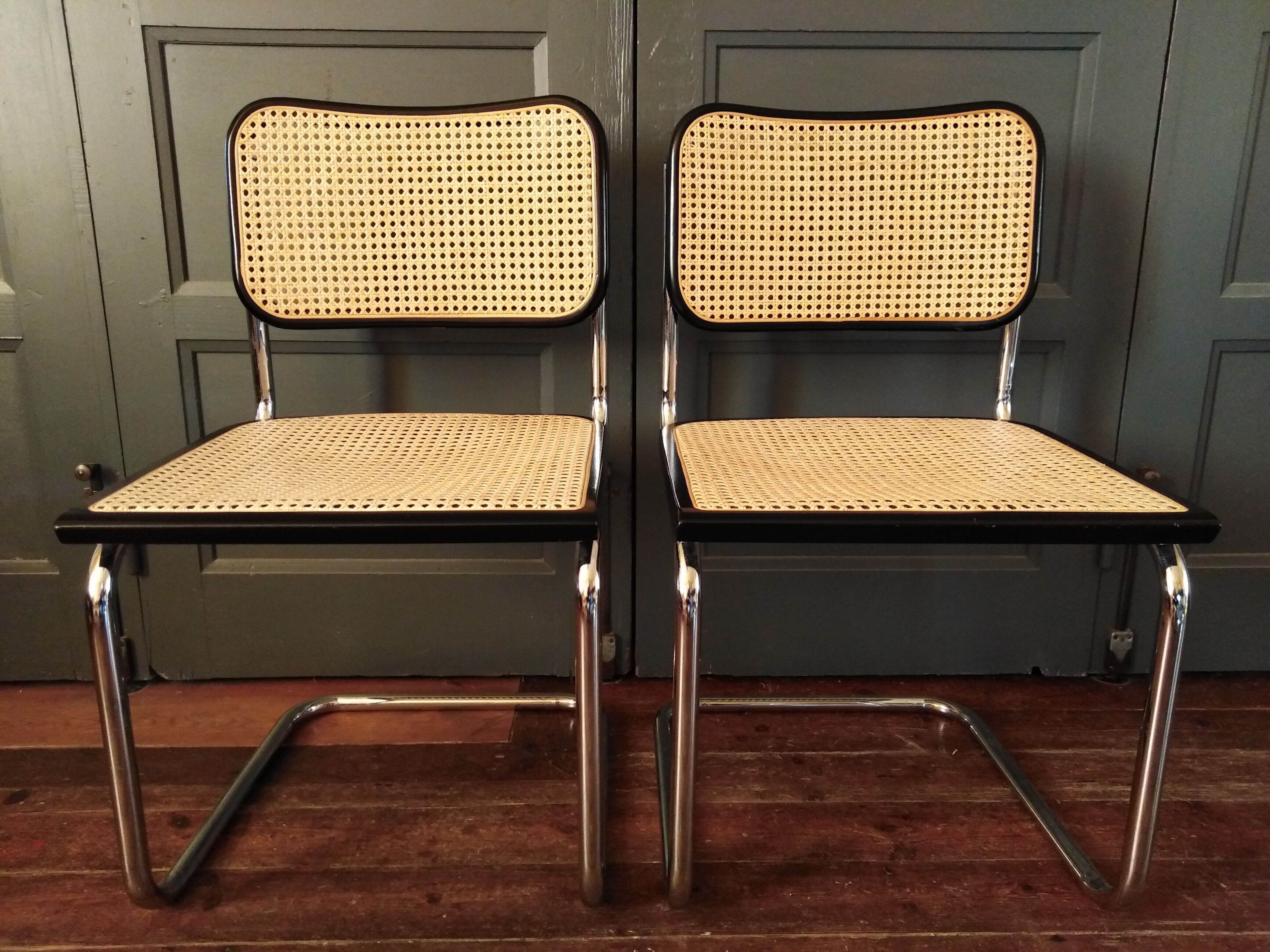 2 chairs Marcel Breuer B32 Cesca 1970