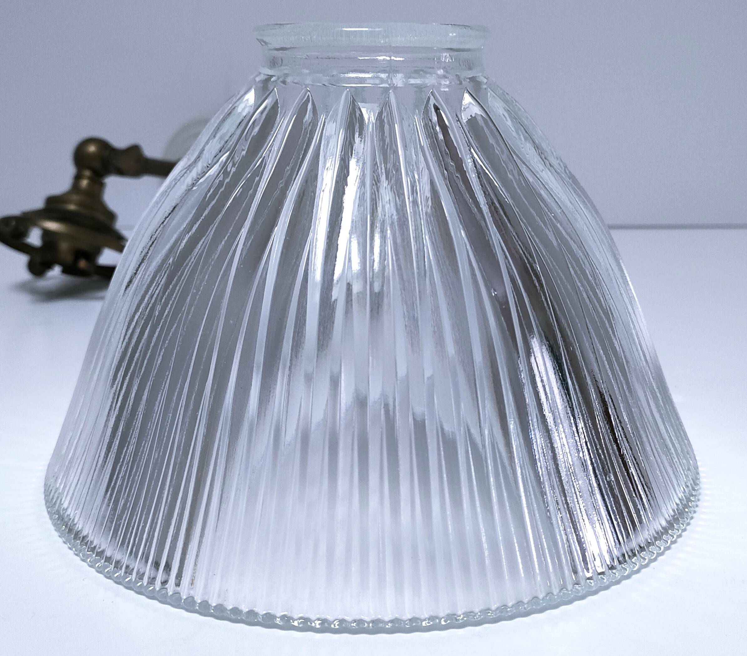 Articulated wall light glass Holophane brass porcelain