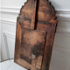 Nineteenth century parecloses mirror in brass and wood 32x60cm
