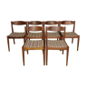 Ensemble de 6 chaises de salle à manger en teck par H.W. Klein pour Bramin Mobler, Danemark, 1960