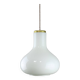 Big mid-century italian brass and opaline glass pendant lamp