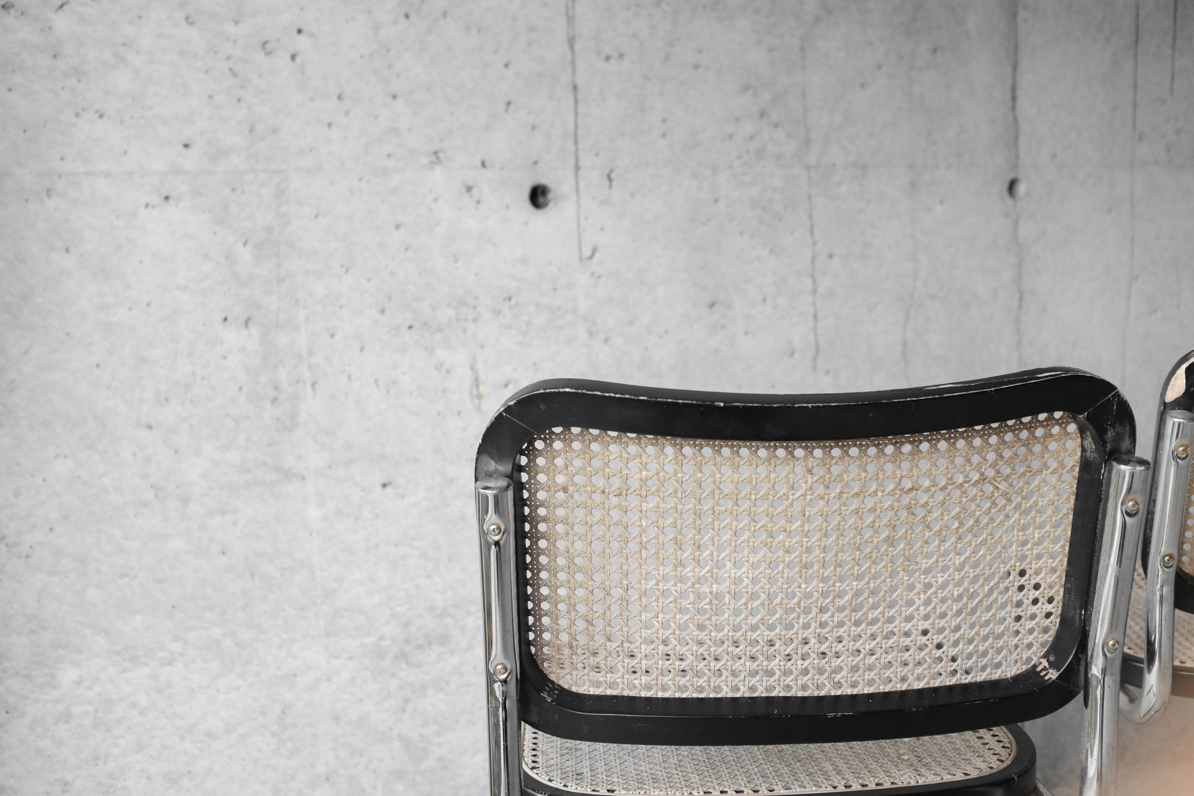 Set of 4 black cesca B32 chairs by Marcel Breuer