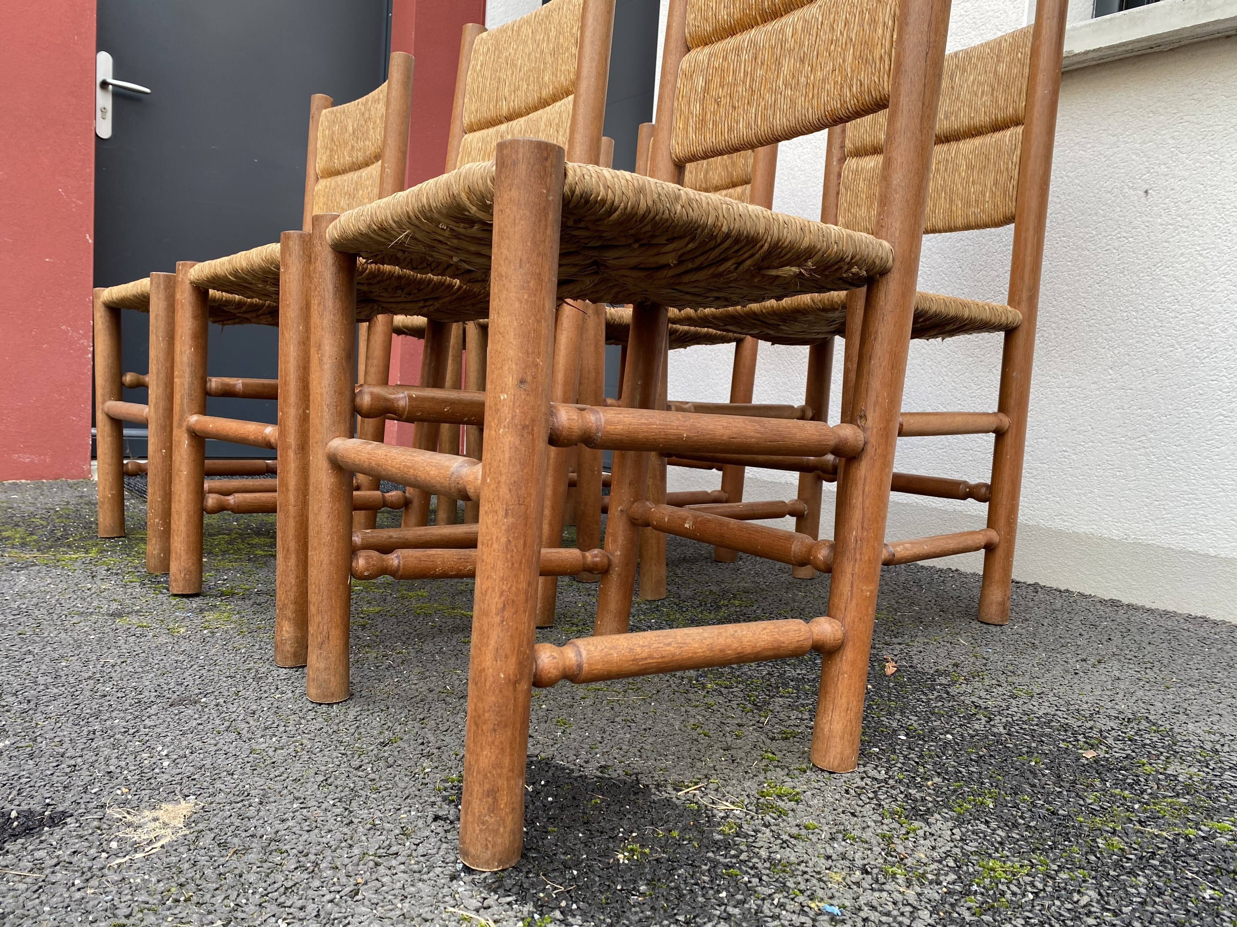 Suite of 6 mulched chairs 70s-80s