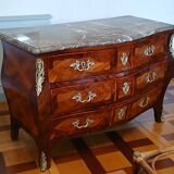Louis XV Period Commode Stamped Léonard Boudin - Wood Marquetry