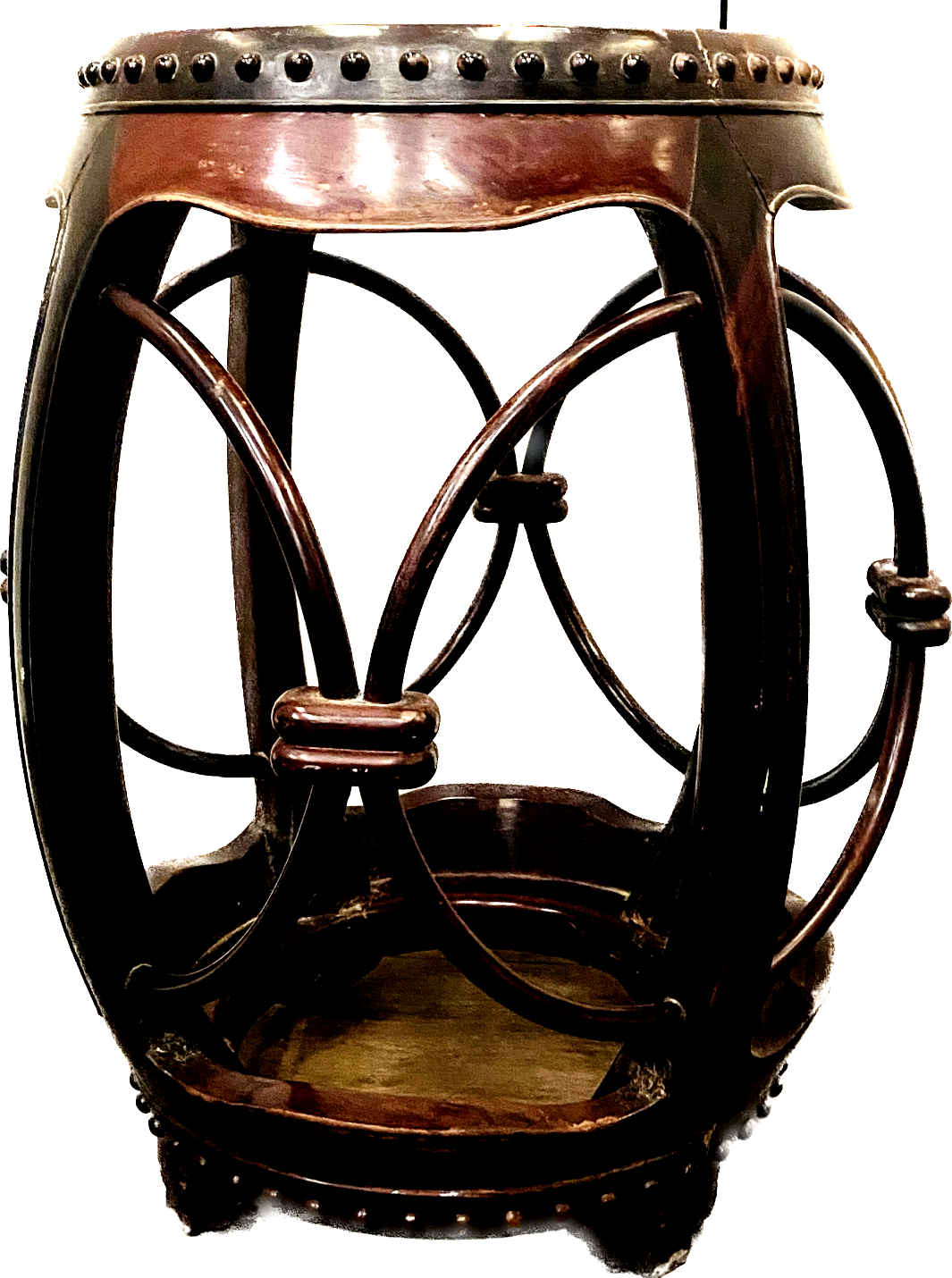 Round pedestal table in iron wood XX century