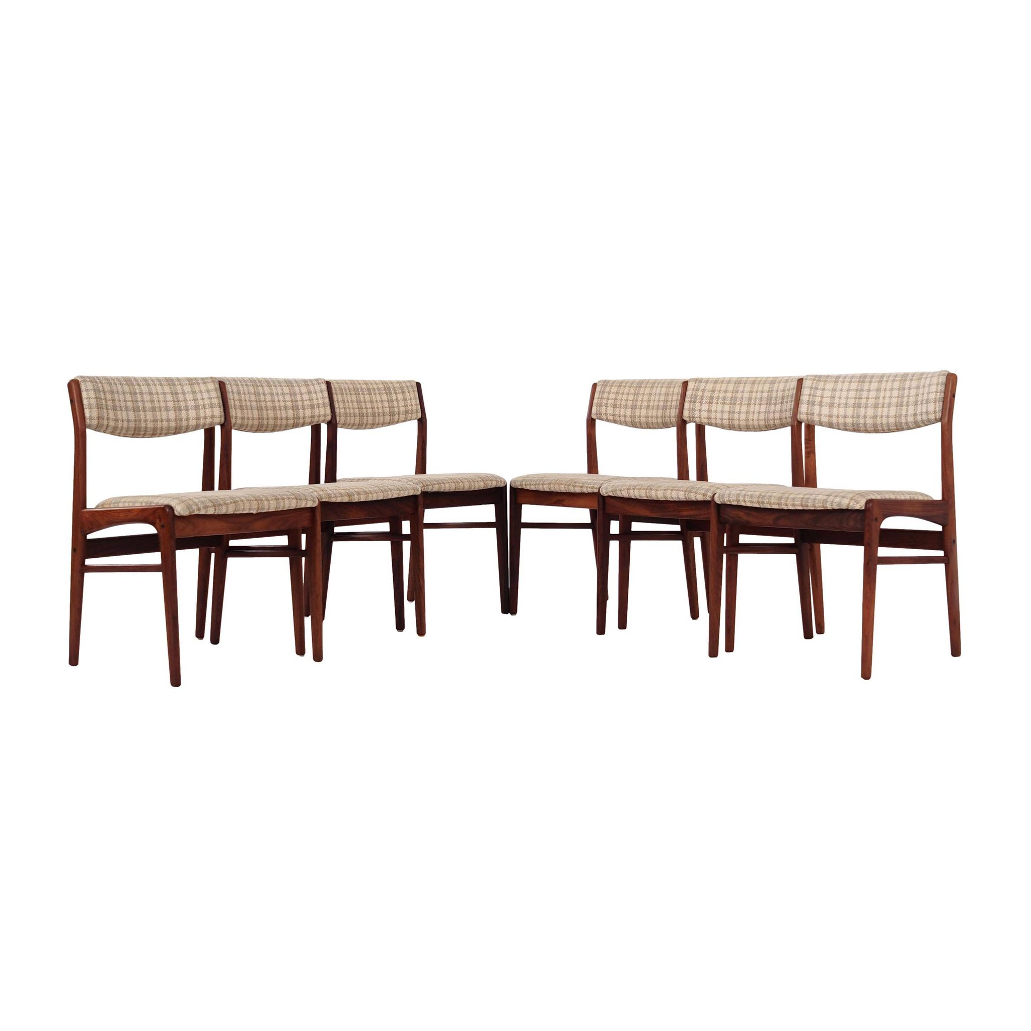 Set of six rosewood chairs, Danish design, 1970s, manufactured by Thorsø Møbelfabrik