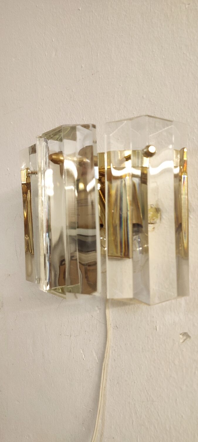 "Kinkeldey" crystal wall light. Germany, 1970s.