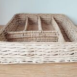 Wicker cutlery tray - 5 compartments